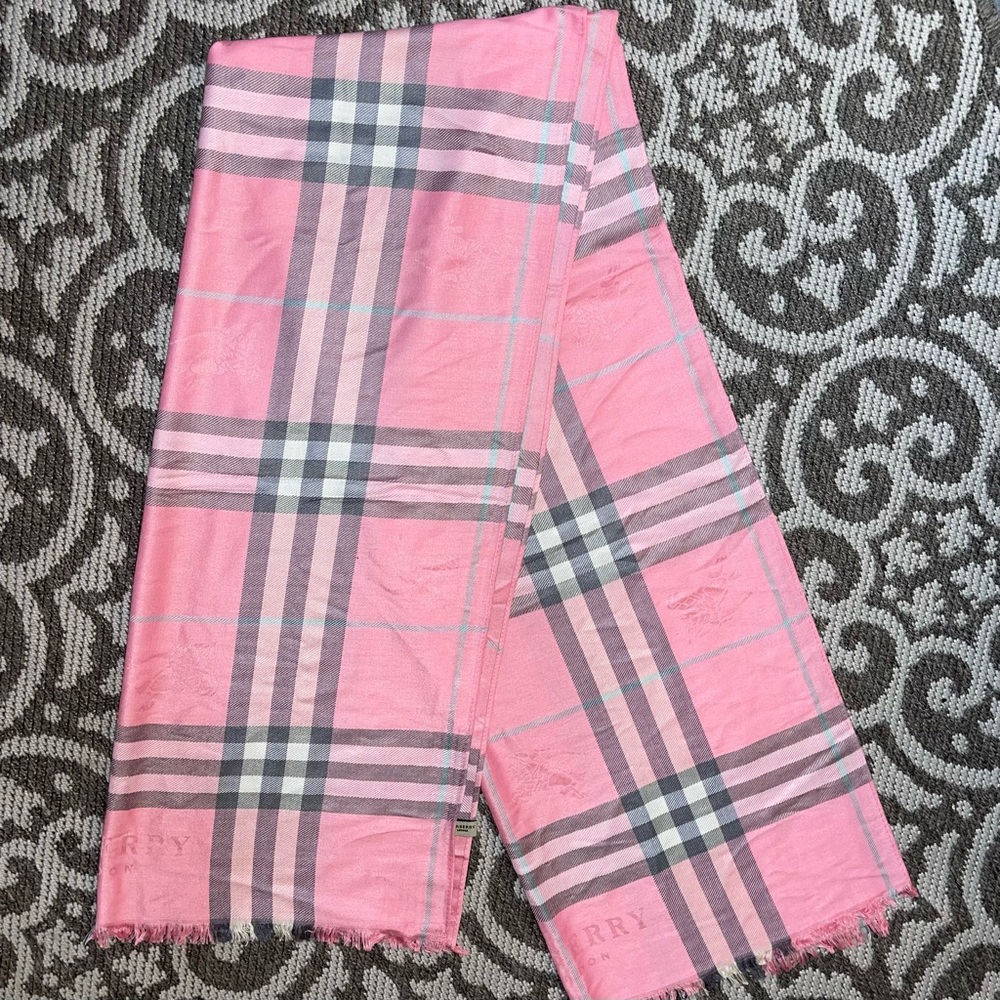 Authentic Burberry Pink Oversized Scarf Cashmere & Silk